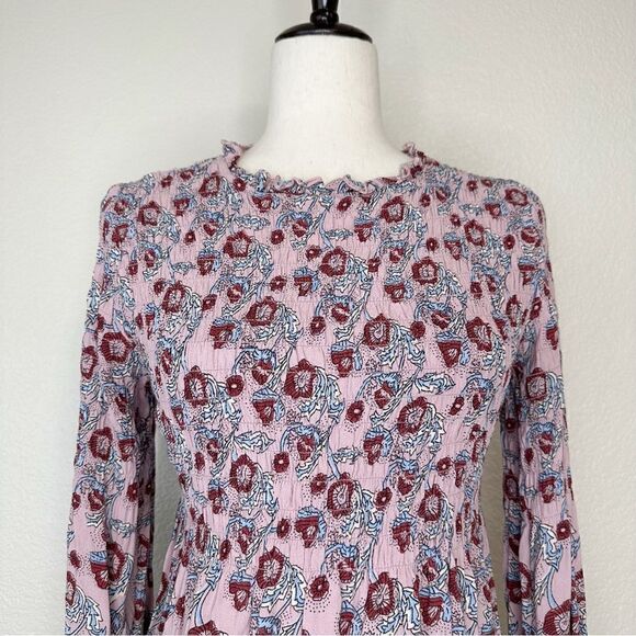Calligraphie Boho Floral Smoked Romantic Long Sleeves Top - Picture 2 of 11